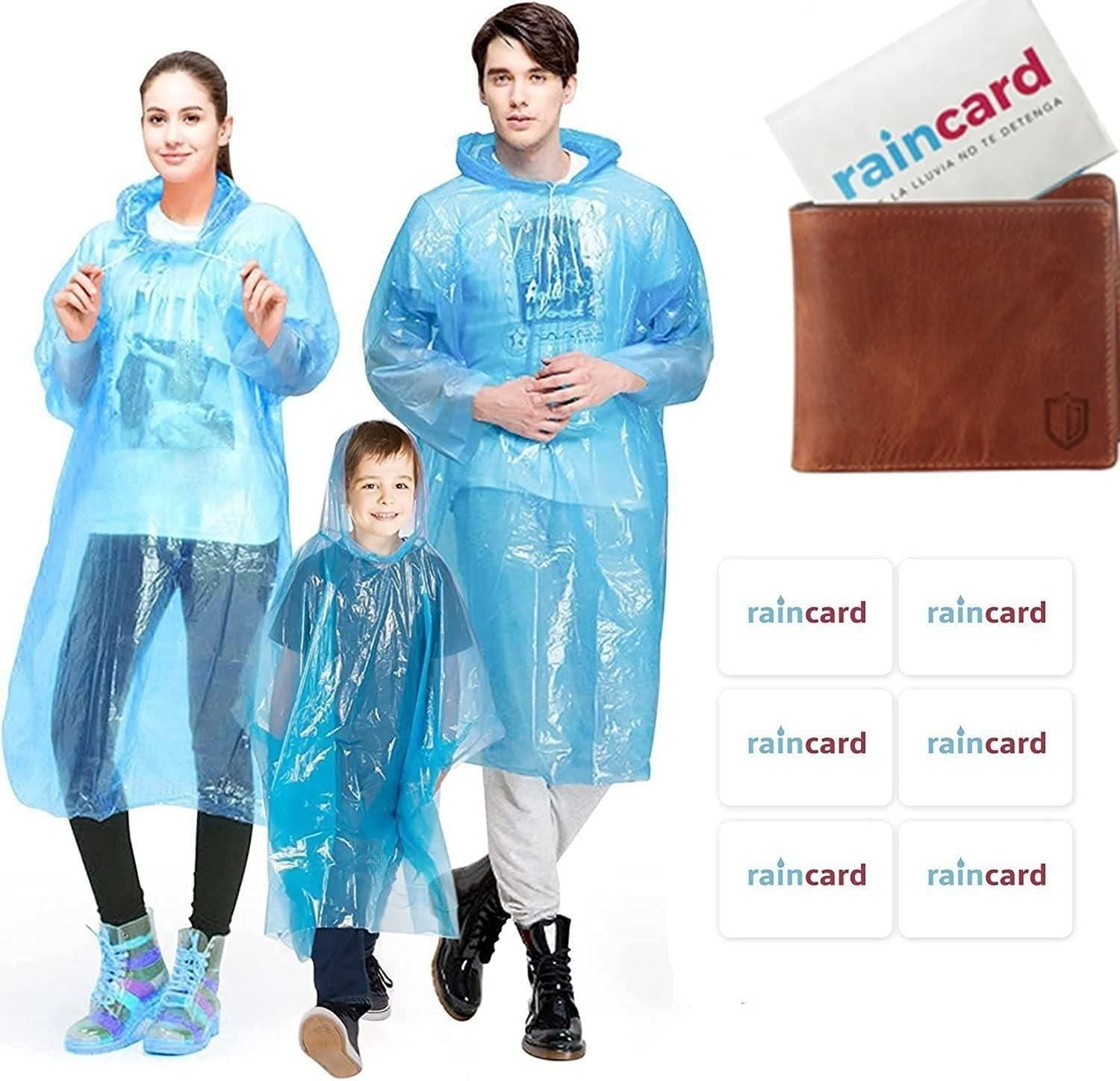 Wallet Rain Card Coat for Adults (Set of 5)
